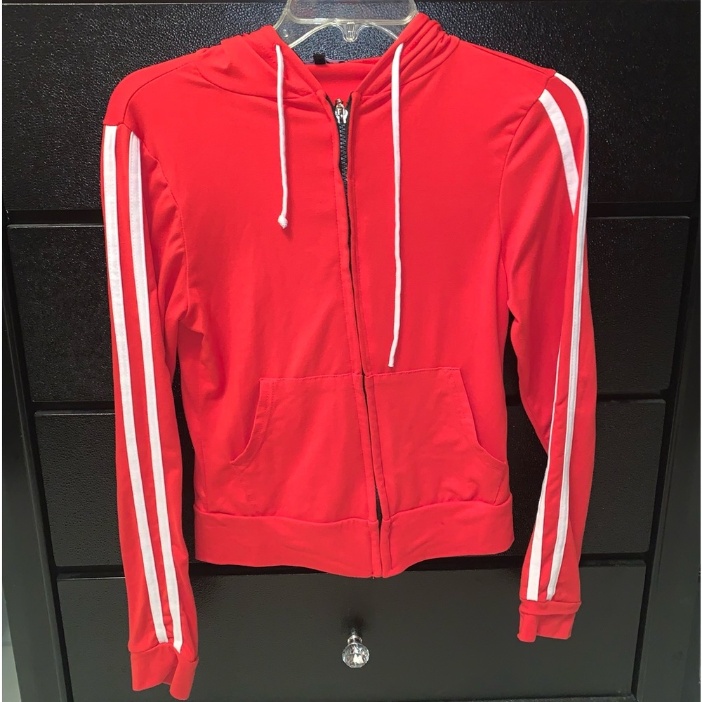 Fashion Nova Red and white jogger set